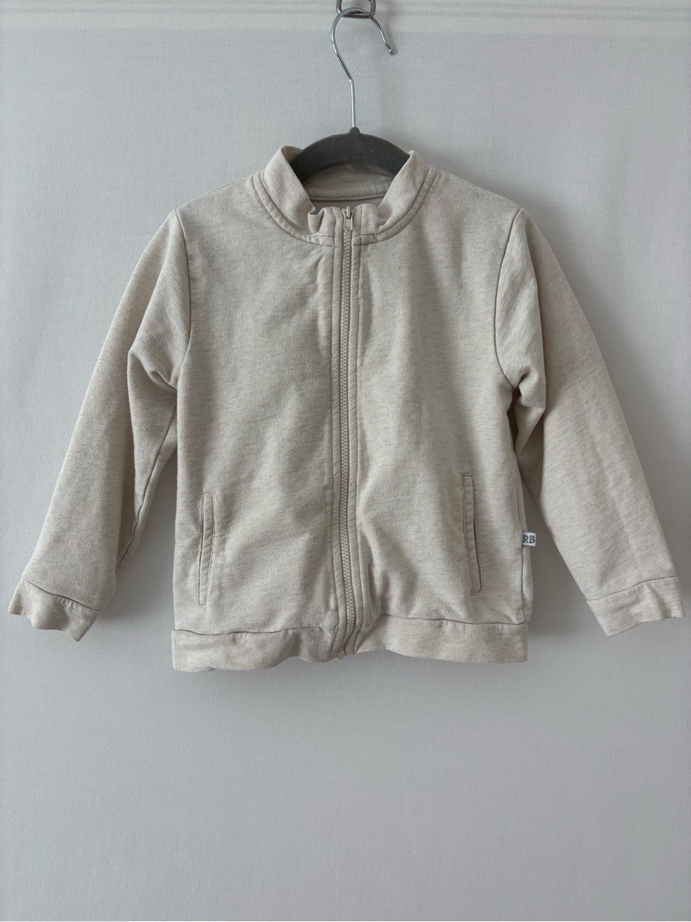 Kids Cream Zip-Up Hoodie Jacket